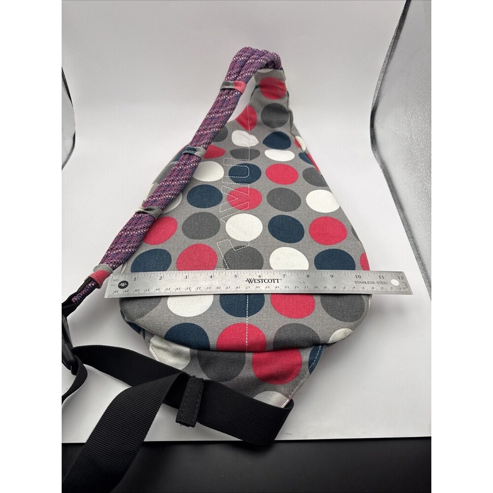 KAVU Got Dots Crossbody Bag Backpack Pink Blue Polka Dot Canvas Travel Purse - Picture 7 of 15